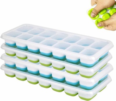 Eiswürfelschalen, 4er Pack wiederverwendbar Silikon leicht zu lösen und flexibel 56er Eisschalen