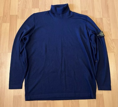 Stone Island Wool Turtle Neck 3XL XXXL Pullover Navy Jumper