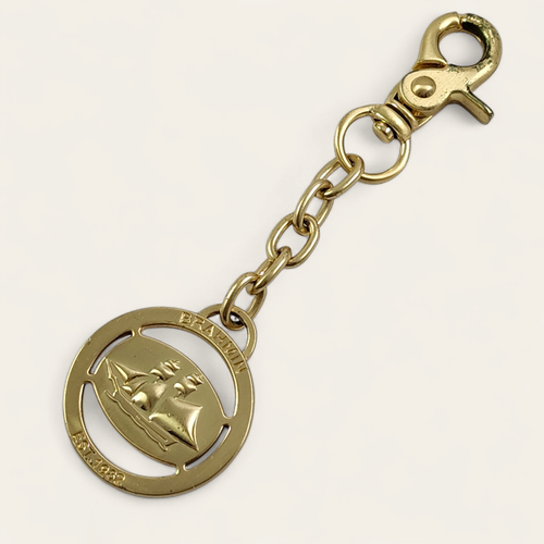 Brahmin Heritage Schooner Medallion Brass Purse Fob Accessory Clip - Picture 4 of 6