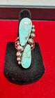 Large Running Bear Vtg Native American Sterling Silver Turquoise Ring Sz 6 16g