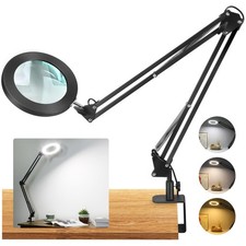 Large 10X Magnifying Glass with Light, 5 in Real Glass Stand Lighted Magnifie...