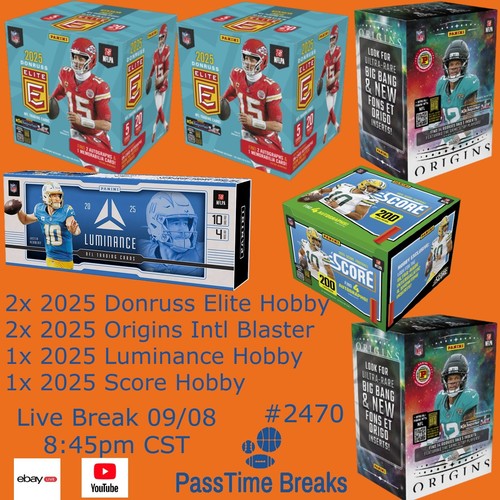 NIL / MYSTERY / POINTS 2025 LUMINANCE SCORE FOOTBALL - 6 Box Hobby - BREAK 2470