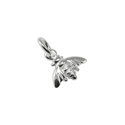 Boucle d'oreille abeille quartz fumé plaque or rose en argent 925/1000