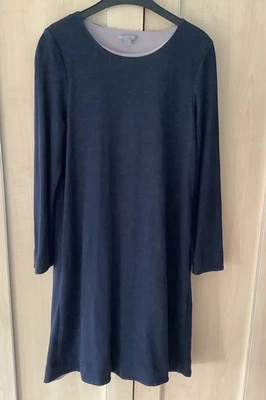 Vestido recto COS mediano azul marino jersey manga larga con bolsillos excelente estado - Imagen 1 de 4