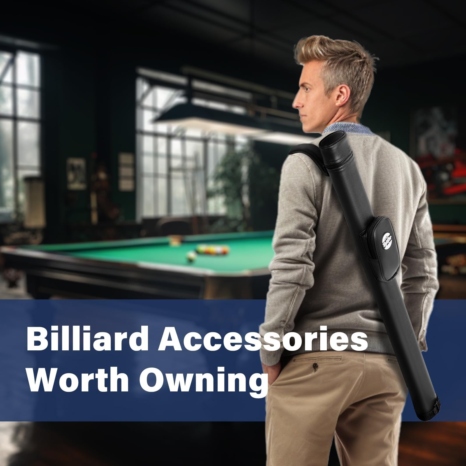 Pool Cue Case, 1×1 Hard Pool Stick Case Holds 1 Complete of 2-Piece Cue (No