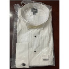 NWT Jos A Bank Tuxedo Dress Shirt Pleated Front French Cuffs Bow Tie 18.5 36