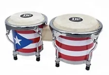 Mini DP Bongo With The Puerto Rican Flag Design (For Child 3 Years+) Or Display