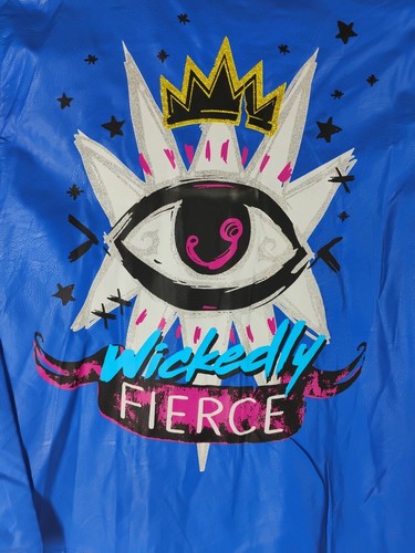 Disney Descendants 3 Biker Jacket Girls 14 L Faux Leather Wickedly Fierce NEW - Picture 7 of 10