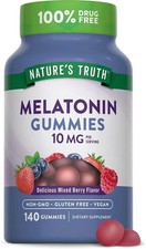 Melatonin Gummies 10mg  140 Count  Berry Flavor  Vegan  by Nature's Truth