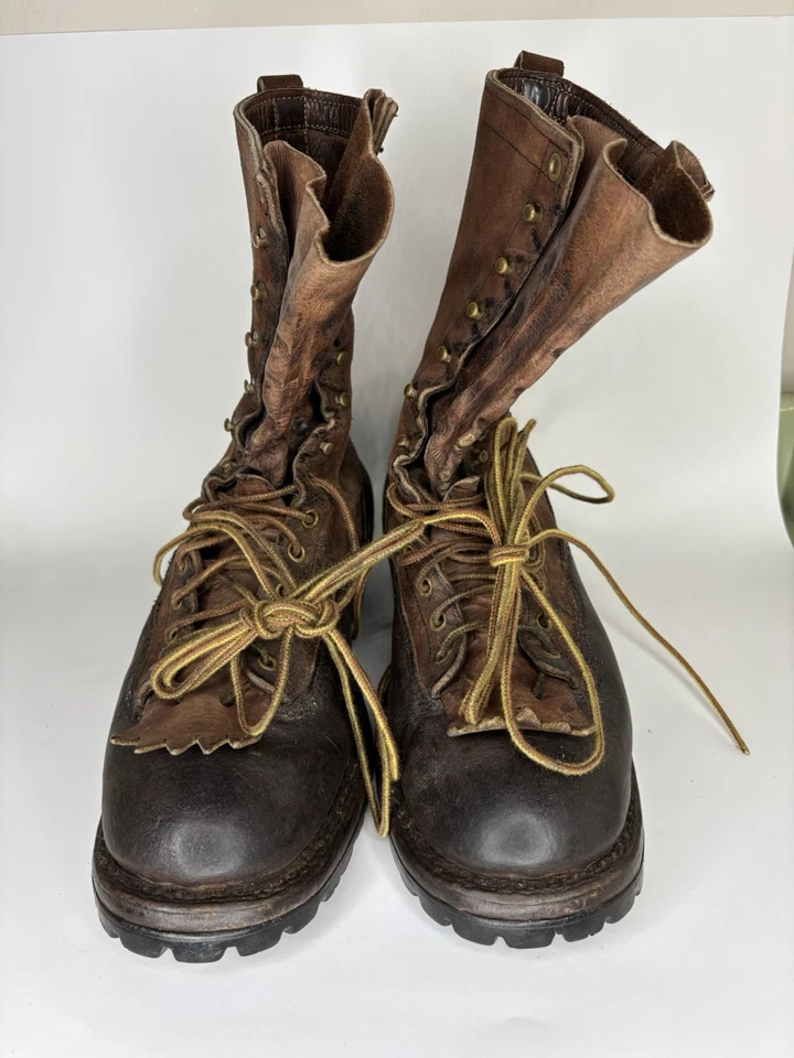 Botas de trabajo blancas Spokane con cordones de cuero punta suave marrón para hombre talla 11D EE. UU. Foto 4 de 4