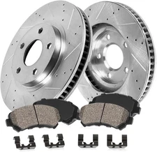Callahan Front Brake Kit for 14-16 Jeep Cherokee Drilled Rotors & Pads Set