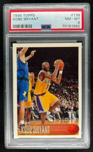 1996-97 Topps Kobe Bryant Rookie RC #138 Lakers PSA 8