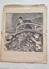 Lawrence Beall Smith "Theater Magic" Lithograph Signed '38, Ed 60 Paper Damage