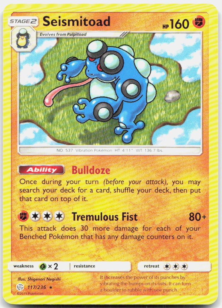 Seismitoad 117/236 Rare Cosmic Eclipse Pokemon NM/LP