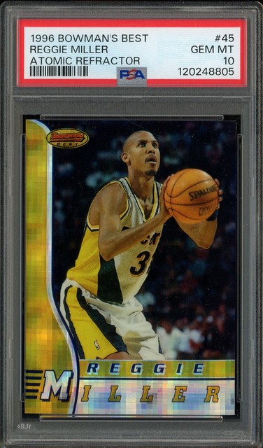 1996-97 Bowman’s Best Atomic Refractor #45 Reggie Miller Indiana Pacers PSA 10