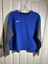 Nike Womens Blue Gray Sweatshirt Sportswear Long Sleeve Crew Neck Pullover Sz L