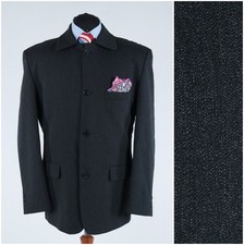 Mens Vintage Blazer 42R UK Size BRICE Dark Grey Sport Coat Jacket