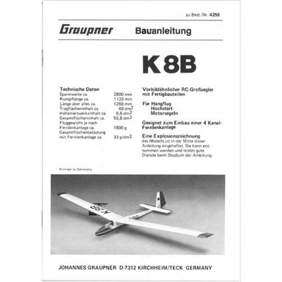 Bauplan K 8B Modellbauplan