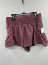 NWT Fp Movement By Free People Get Your Flirt On Shorts Women XS Burgundy Preppy