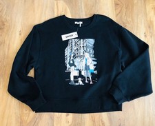 NWT DKNY Women s Iconic Shopping Graphic Print Black Sweatshirt Size Large