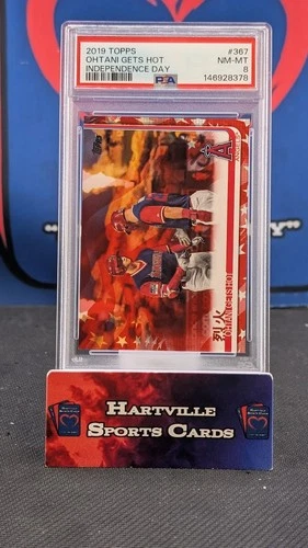 SHOHEI OHTANI “Gets Hot” 2019 Topps #367 Independence Day #/76 PSA 8 SSP