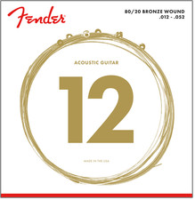 Fender 70L 80/20 Bronze Acoustic Guitar Strings Light Gauge 12-52