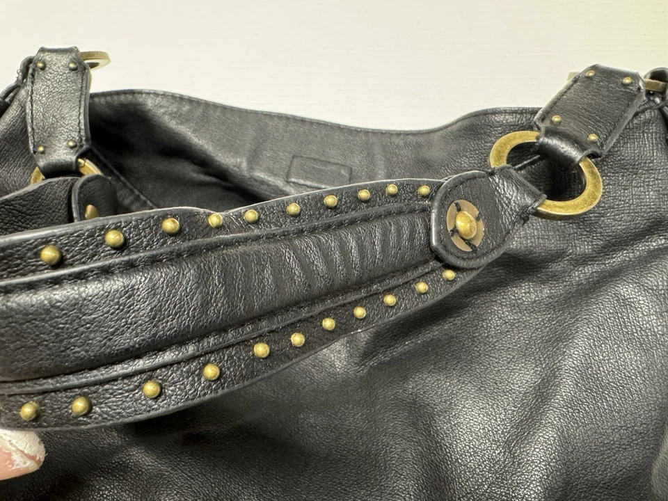 Bolso de mano hobo de cuero negro vintage de Wilson estilo 35144-01 Foto 2 de 4