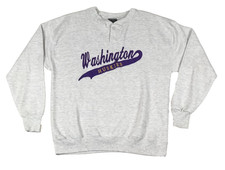 Vintage 90s Washington UW Huskies Sweatshirt Mens L Gray Embroidered USA