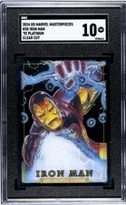 Iron Man 2024 UD Marvel Masterpieces '92 Platinum (Clear Cut) *SGC 10 GEM MINT*