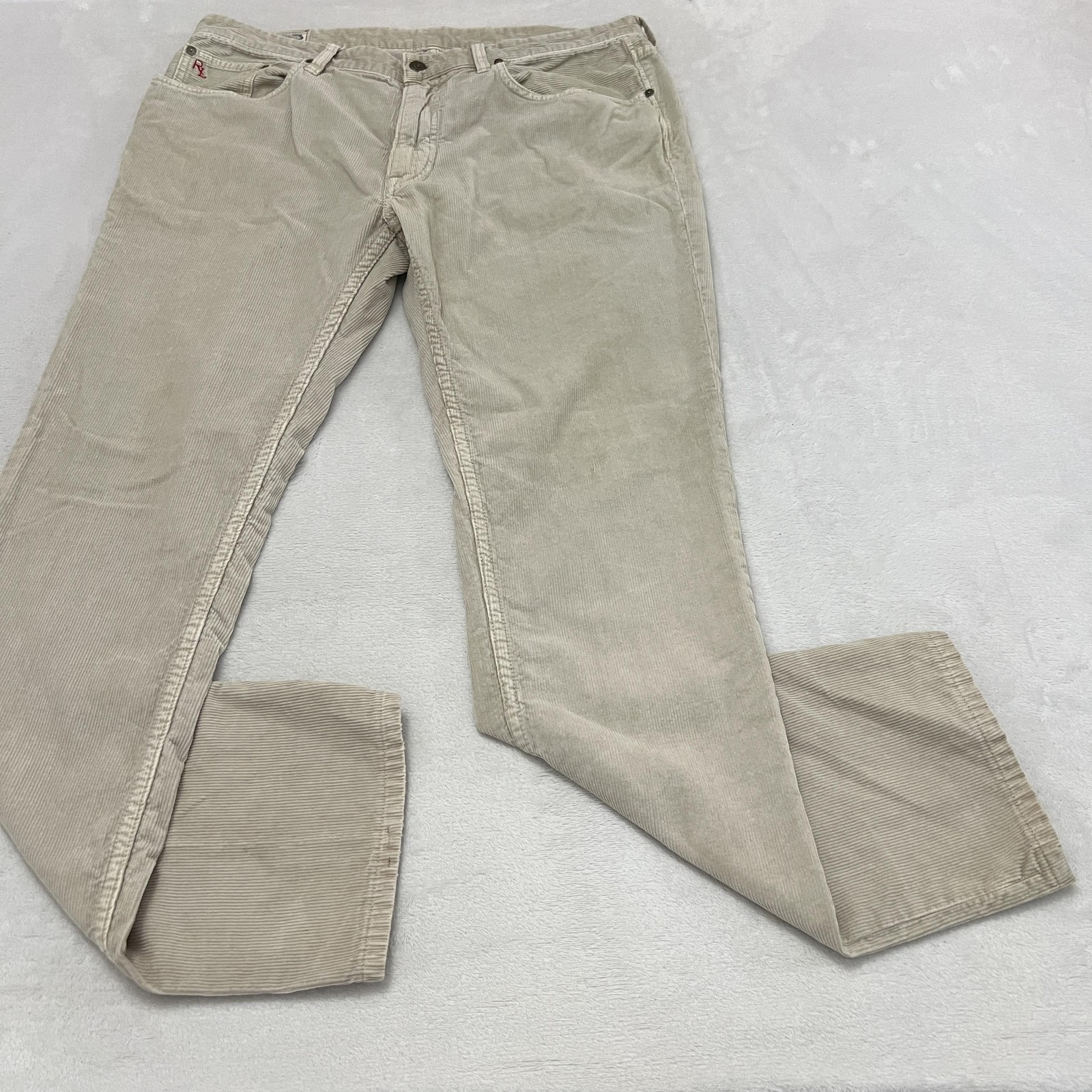 Polo Ralph Lauren Corduroy Pants Mens 36x32 Beige Varick Slim Straight Casual