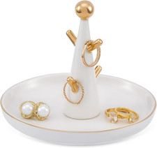 Ceramic Ring Dish Holder, Tree-Shaped Trinket Tray for Rings Earrings Necklaces