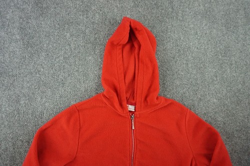 Quacker Factory Jacket Womens Red Medium Rhinestone Full Zip Fleece Hood Pockets - Picture 5 of 13