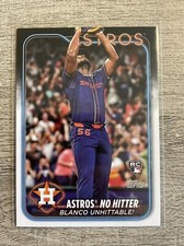 Ronel Blanco 2024 Topps Update First No-hitter Rookie Card Astros Celebration