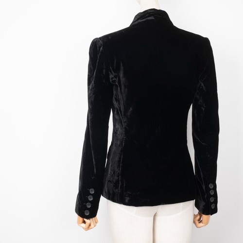 DOLCE&GABBANA Women's Velvet Black Classic Single Breasted Slim-Fit Blazer S - Picture 5 of 19