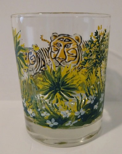 Dorothy Thorpe Jungle Animali Tigri rinoceronte vintage anni '60 stoviglie in vetro - Foto 5 di 14