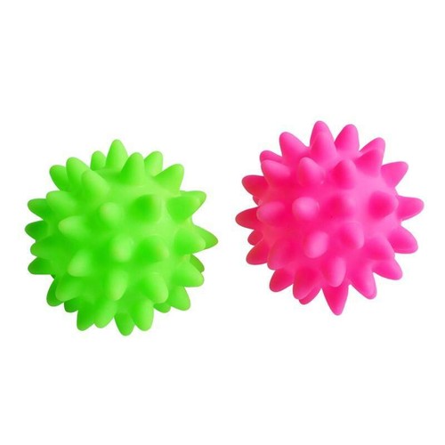 3 Pack Small Squeaky Dog Toys Bouncy Spike Ball Interactive Fetch Puppy Play Lot - 第 6/7 張圖片