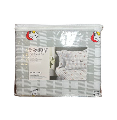 Berkshire Peanuts Full Sheet Set 4 Piece Snoopy Holiday Winter Christmas New - Picture 3 of 4