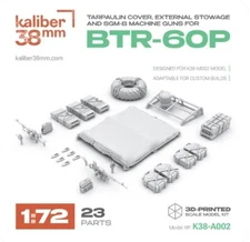 Tarpaulin cover external stowage and SGMB machine guns 1/72 kaliber38mm K38-A002