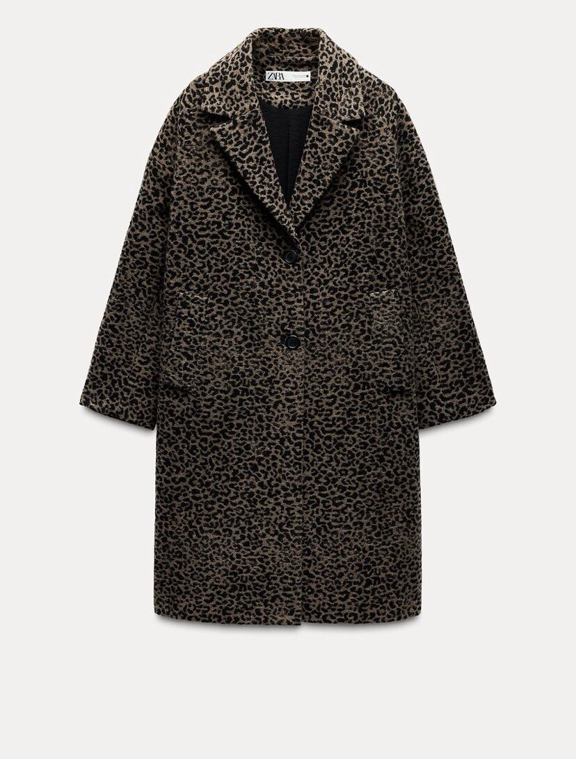 ALTRA CAPPOTTO ZARA STAMPA ANIMALIER MISTO LANA COLLEZIONE ZW LEOPARDATO FW24 25 M 8340 701
