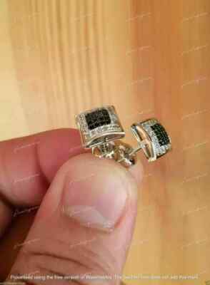 2Ct Round Cut Lab-Created Diamond Ladies Stud Earrings 14K White Gold Finish