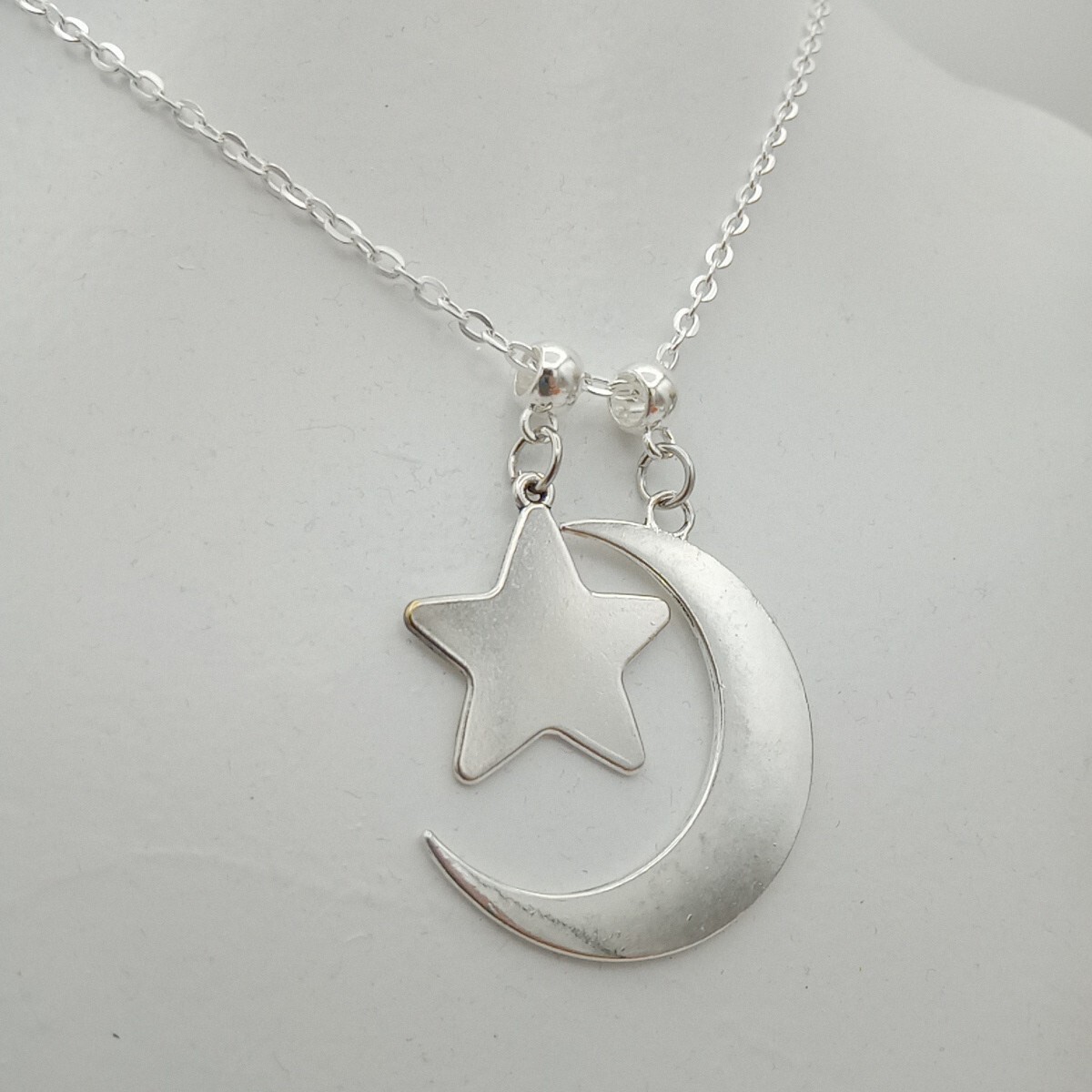 Collana Luna e Stella con Pendenti in Argento foto 2