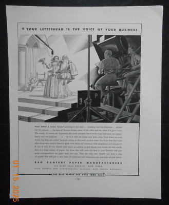 1937 Rag Content Paper Manufacturers New York City NY art print AD Sam artist?