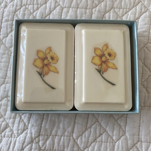 Vintage Katherine Gray French Milled Soap 2 Daffodil Soaps Still In Box VTG New - 第 1/4 張圖片