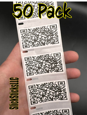 CUSTOM QR CODE 50Pack stickers decal labels bulk lot youtube URL link