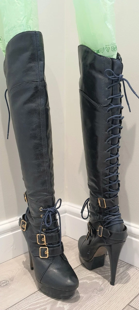 River island hotsell navy boots