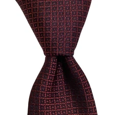 JOOP! Mens 100% Silk Necktie Skinny 2 1/4" ITALY Designer Geometric Red/Blue NEW