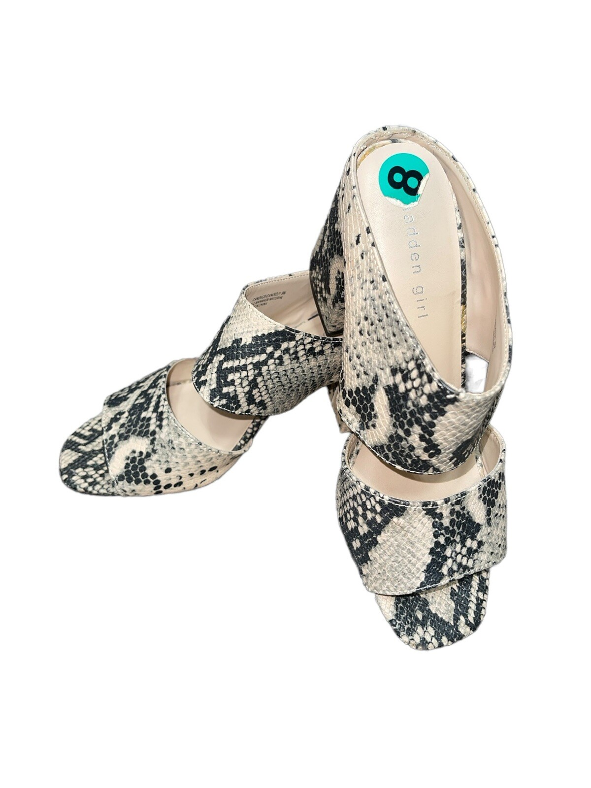 MADDEN GIRL CANDICE WOMENS HEELS SANDALS SNAKE PRINT … Gem