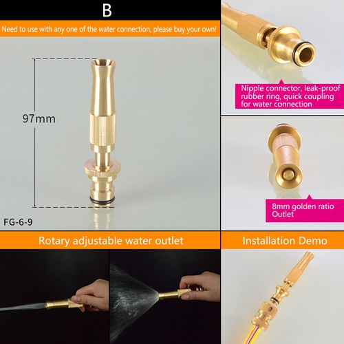 Hose Adjustable High Pressure Water Gun Garden Tool Spray Nozzle Sprinkler New - Picture 9 of 11