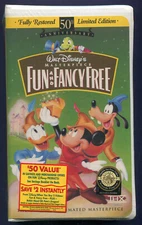 Walt Disney Masterpiece Fun and Fancy Free VHS Clamshell New 50th Anniversary