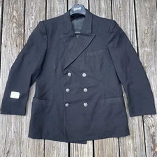 vintage Sterlingwear Of Boston US Military Wool Blazer Peacoat Mens 46R BLACK